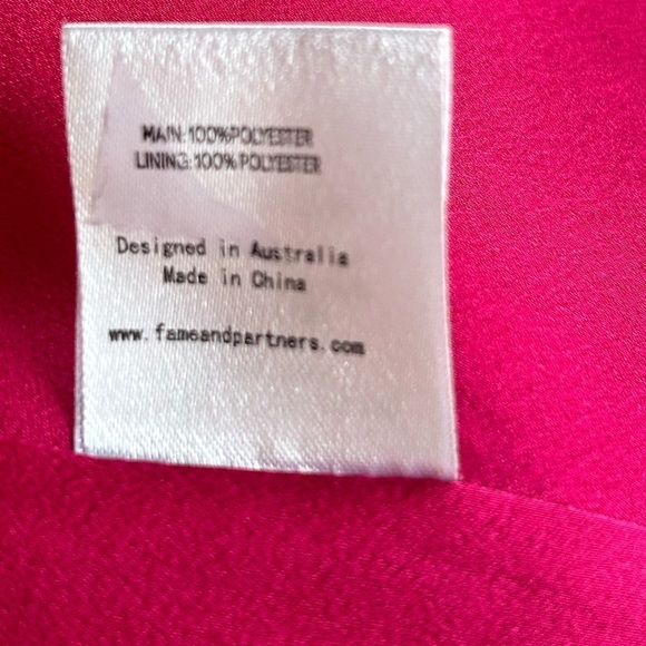 FAME AND PARTNERS THE THORA Slip Gown Maxi DRESS IN FUCHSIA Hot Pink Sz 2 - Picture 13 of 15